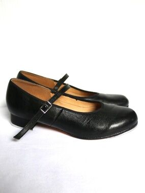 BLOCH Tap Shoes Black Leather Mary Jane Size 8.5 Women's Dance Techno Tap